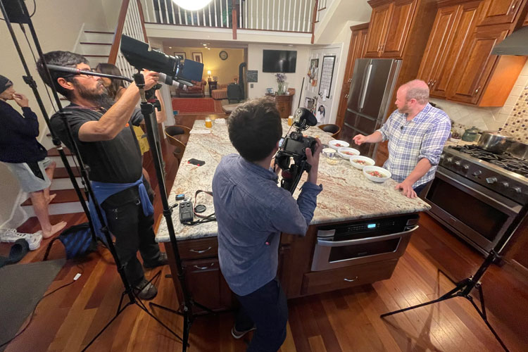 Filming cooking show